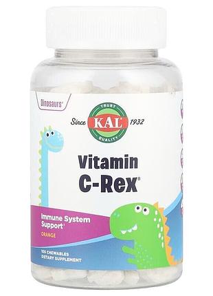 Вітамін c для дітей kal vitamin c-rex, 100 жувальних таблеток - апельсин