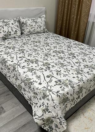 Комплект покрывало стеганое хлопковое евро 200x230 и наволочки 50x70 koloco