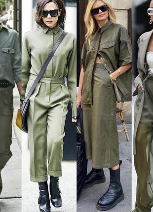 Рубашка від zara, кольору хакі р.s 3