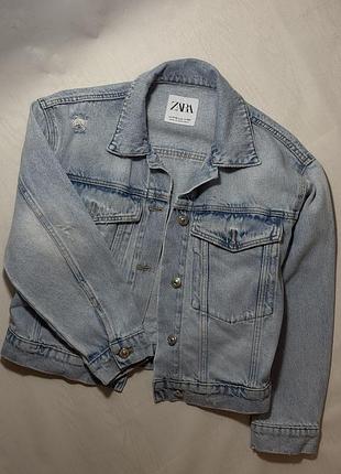 Джинсова куртка zara для дівчинки