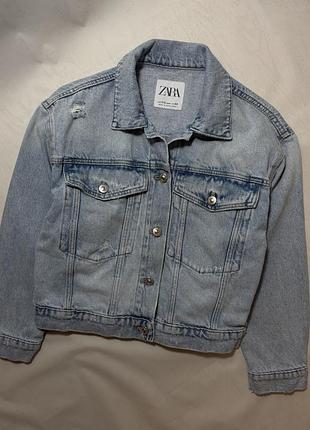 Джинсова куртка zara для дівчинки 4