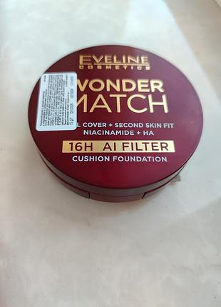 Тональный кушон eveline wonder match cushion foundation (оттенок 01 n ivory)