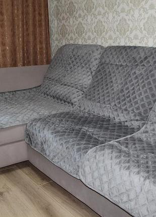Покривало на кутовий диван різні квіта "elegance"