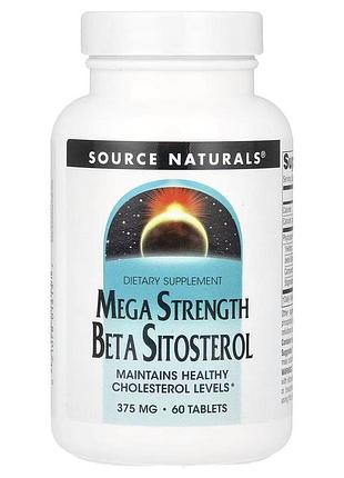 Фитостеролы source naturals beta sitosterol 375 mg mega strength, 60 капсул