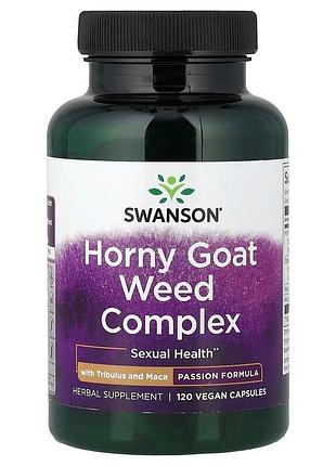 Рослинний комплекс для лібідо swanson horny goat weed complex, 120 капсул