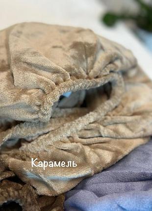 Теплий велюровий наматрацник 160х200 - пісочний