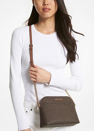 Коричнева сумка шкіряна michael kors