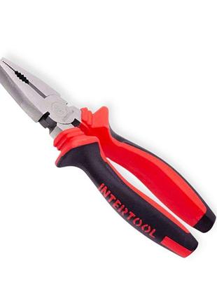 Плоскогубці 150мм червоно-чорні ручки intertool storm intertool 3
