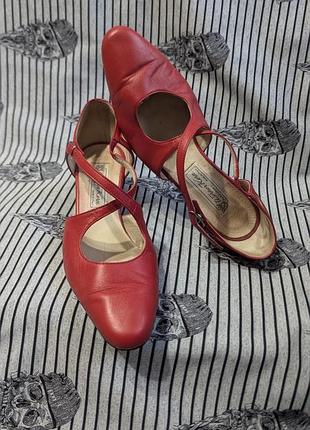 Червоні шкіряні танцювальні туфлі werner kern tanzsport made in italy, 5½