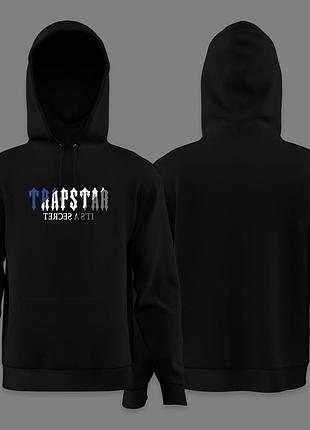 Мужской худи на флисе трепстар синий белый секрет / trapstar blue white secret