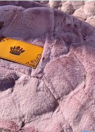 Покривало з густим ворсом шиншила євро розміру - ніжно рожеве