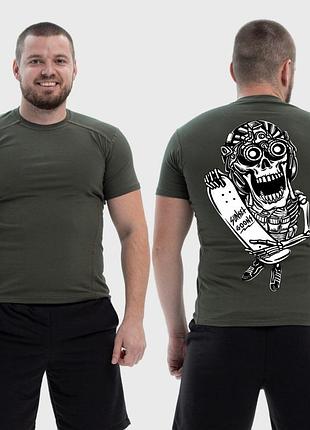 Мужская тактическая футболка с принтом sunset goons скелет со скейтом, хаки