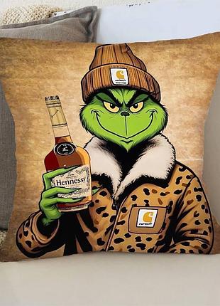 Подушка 3d гринч hennessy 4277_d 17727 35х35 см