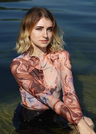 Топ кроп сетка shein 3