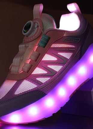 Кросівки з підсвіткою на платформі kixroll led lumi fusion pink