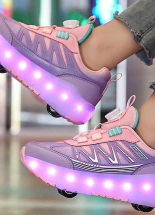 Кросівки з підсвіткою на платформі kixroll led lumi fusion pink