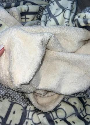 Брендовое утепленное покрывало велюр овчина
