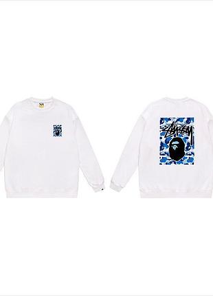 Мужской свитшот stussy x bape