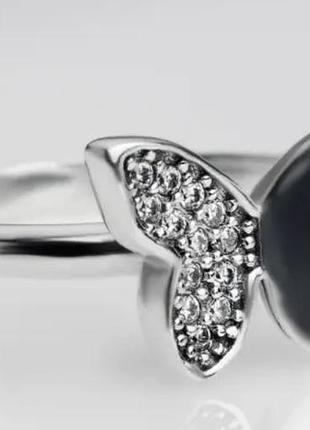 Серебряное кольцо пандора бабочка р.54, 58