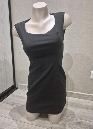 Классическое черное мини платье zara 4