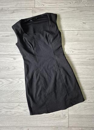 Классическое черное мини платье zara 2