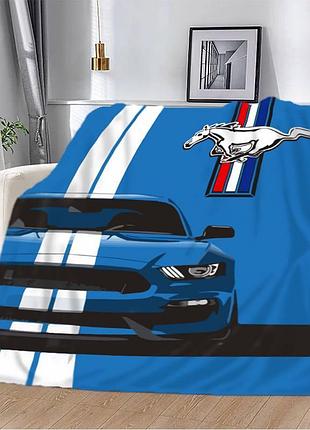 Плед 3d синій ford mustang 12432 160х200 см