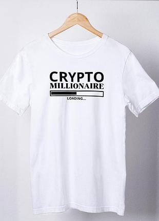 Футболка жіноча із принтом "crypto millionaire" біла