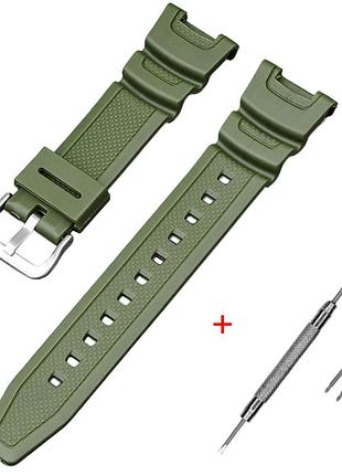 Ремешок для casio sgw-100 army green si
