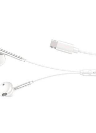 Наушники проводные xo ep66 crescent type-c digital decoding flat earphone белые