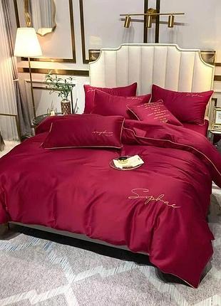 Двоспальний комплект crown 180х220 сатин з натуральним дихаючим ефектом