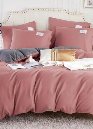 Євро комплект постільної білизни colorful home пудра