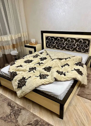 Одеяло из овчины двухслойное двуспального береза