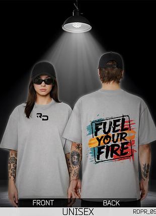 Оверсайз футболка унісекс fuel your fire світло-сіра rdpr_095