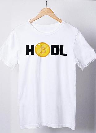 Футболка женская с принтом "hodl" белая