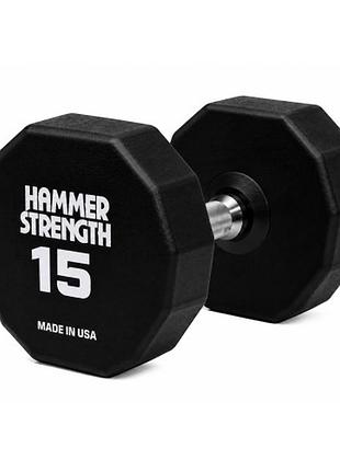 Гантель уретановая hammer strength 15 кг fn15tpu, для дома и спортзала, для изолированных упражнений, для функционального тренинга