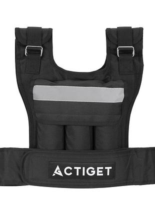 Жилет-утяжелитель для тренировок actiget 20 кг со сменным весом act0124 black лучшая цена с быстрой доставкой по украине