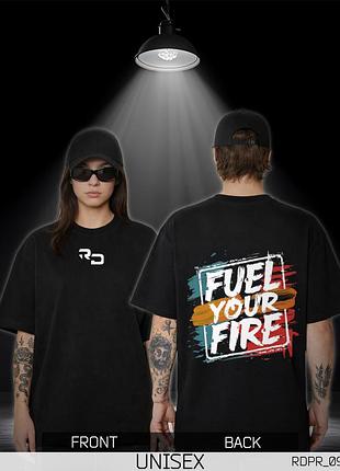 Оверсайз футболка унісекс fuel your fire чорна rdpr_093