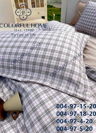 Постільний комплект colourfull home двоспальний варена бавовна подарункова сумка