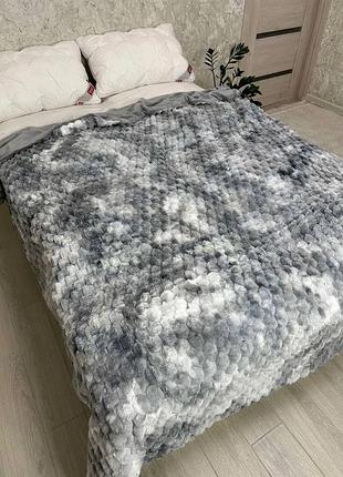 Плед-покривало "кролик" 200×230 ніжне хутряне плед-покривало для великого ліжка