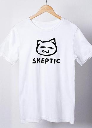 Футболка женская с принтом "skeptic" белая