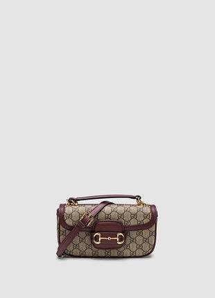 💎 gucci horsebit 1955 bag beige/burgundy 22 х 11 х 6 см