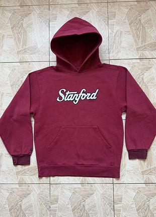 Худи rare jansport stanford hoodie burgundy fleece pullover college university size s