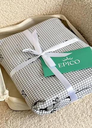 Элегантный комплект постельного белья epico из вареного хлопка 150×220 см на резинке, люкс качество.