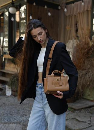 Сумка coach cargo tote bag 20 brown 10