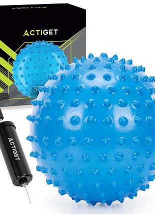 Мяч для пилатеса, йоги, реабилитации actiget 20 см массажный act0152 blue, для фитнеса и домашних тренировок, для активных занятий