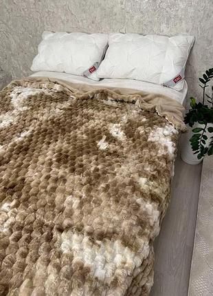 Плед-покривало "кролик" 200×230 м’яке плед-покривало з хутряною текстурою