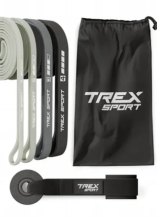 Набор резинок для фитнеса trex sport tx-004pb 4в1 2-41кг для разминки, растяжки, силовых упражнений и занятий дома