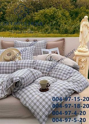 Евро постельный набор из вареного хлопка colourfull home в подарочной сумке
