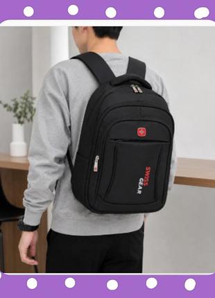 Рюкзак многофункциональный унисекс со встроенным usb-портом черного цвета swissgear 2024-1