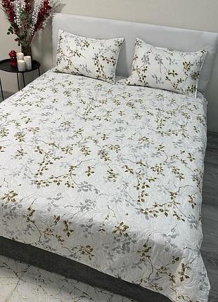 Набор евро стеганое покрывало хлопок 200x230 и наволочки 50x70 koloco для спальни.
